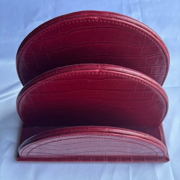 Cherry/Burgundy Leather-like Letter Holder - Picture 3 of 6